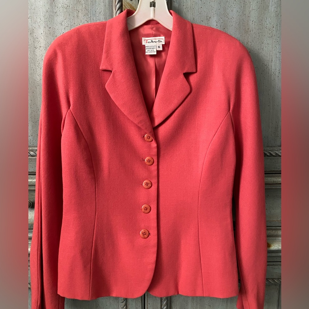 Talbots Vibrant orange wool jacket